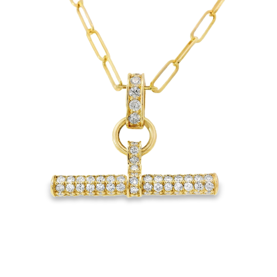 14K Yellow Gold - Diamond Necklace - J37519