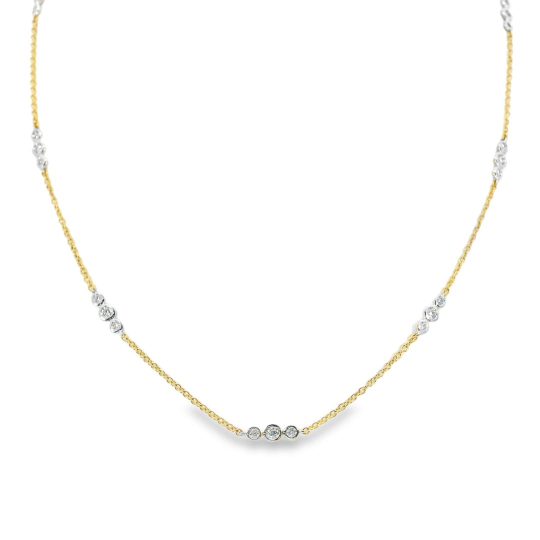 18K Yellow Gold - Diamond Necklace - J37115
