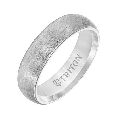 Tungsten Carbide - Crystaline Finish Roll Edge Wedding Band - J32779