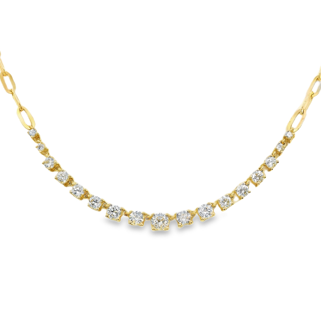 14K Yellow Gold - Diamond Necklace - J37458