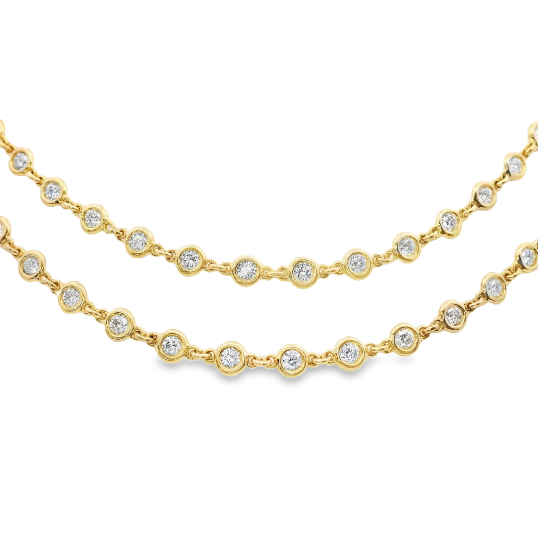 18K Yellow Gold - Diamonds By The Yard Necklace - J37486