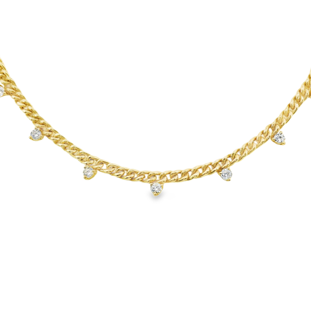 14K Yellow Gold - Diamond Necklace - J35479