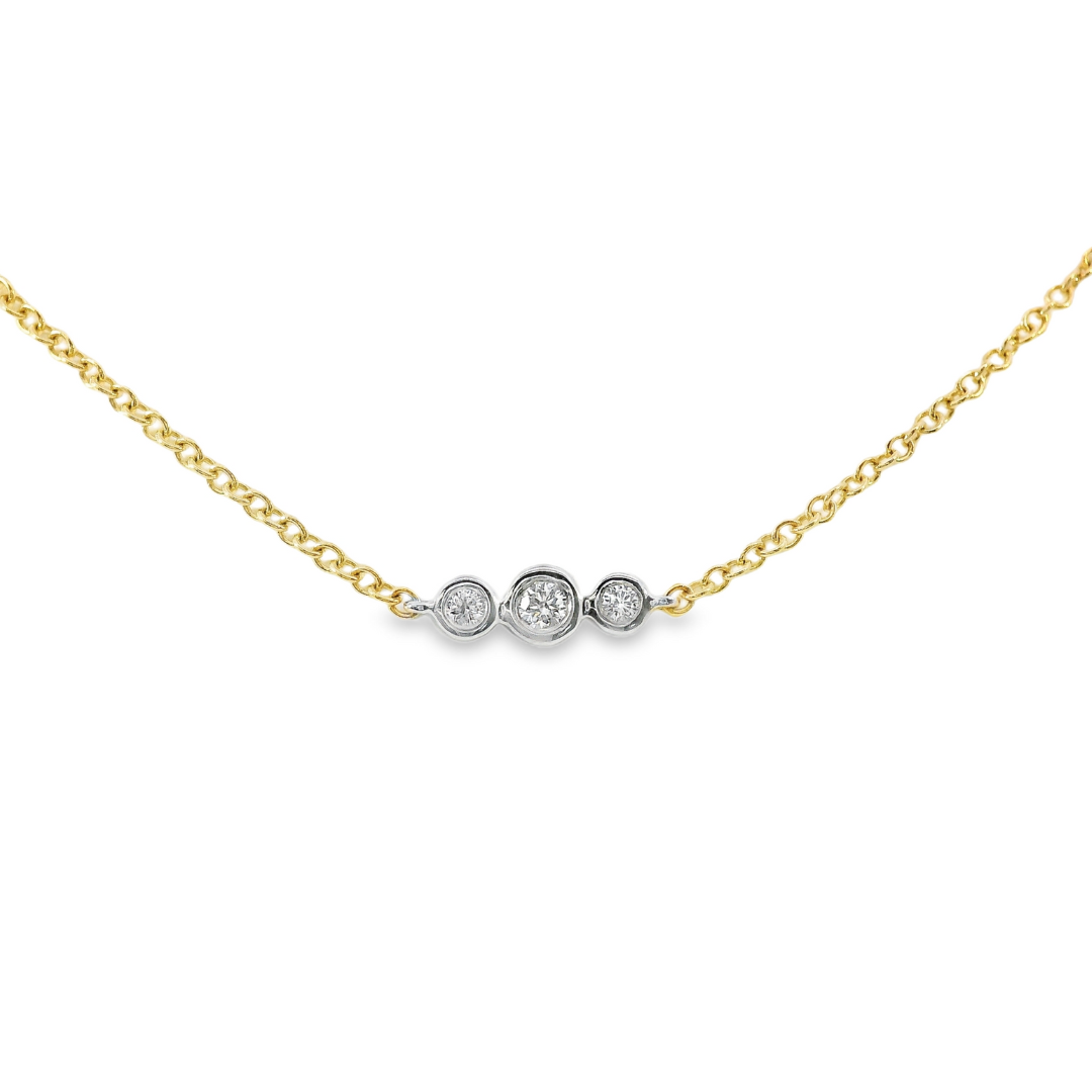 18K Yellow Gold - Diamond Necklace - J37115