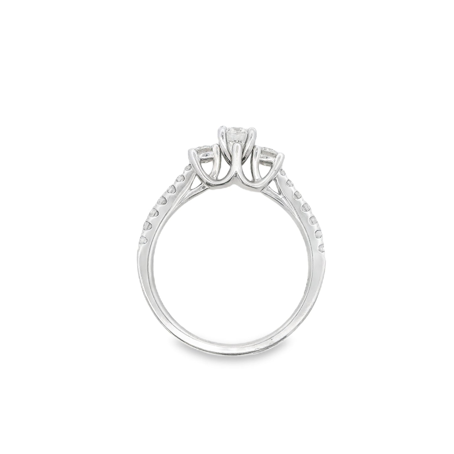 14K White Gold - Diamond Engagement Ring - 18983