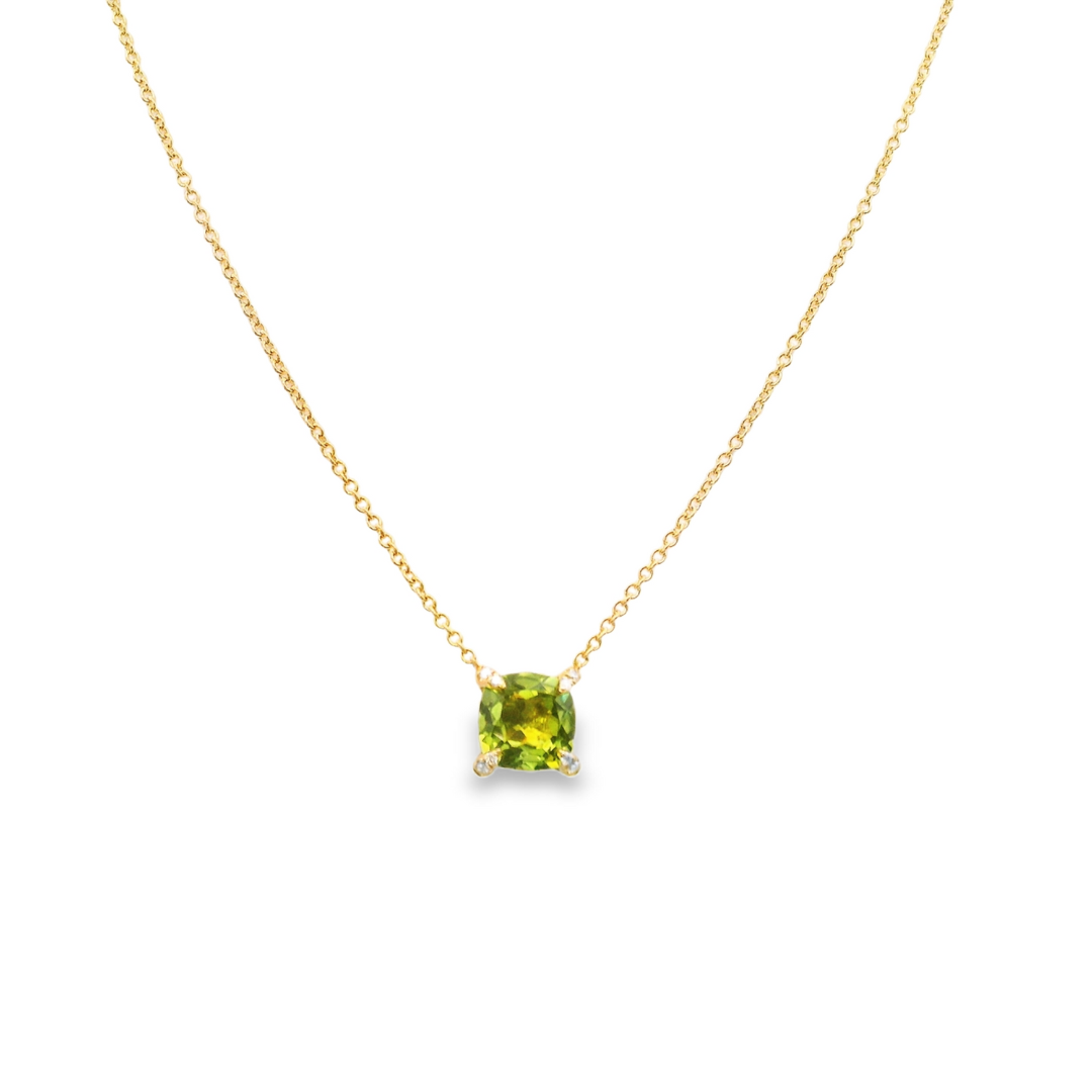 14K Yellow Gold - Peridot Necklace - J37503