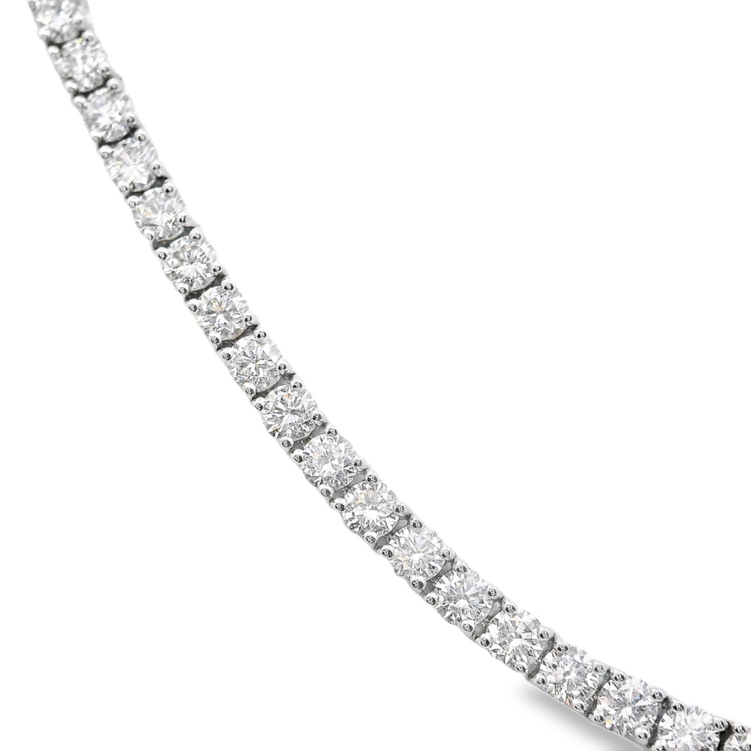 14K White Gold - 22in Diamond Tennis Necklace - J36278