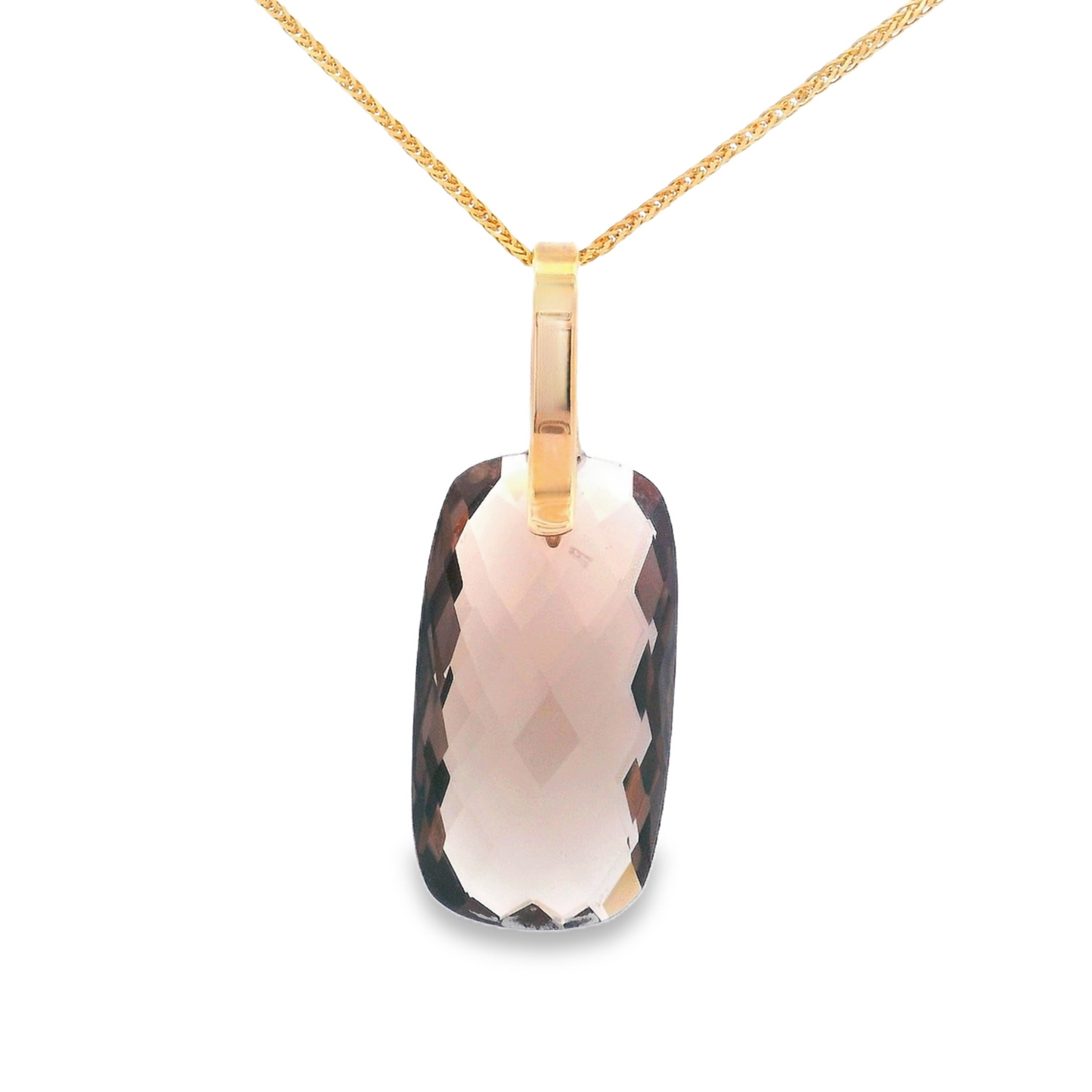 14K Yellow Gold - Smoky Quartz Pendant - 20372