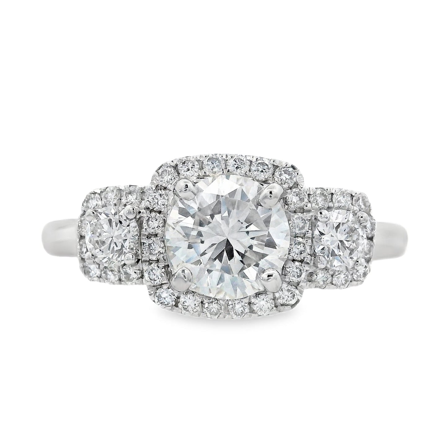 18K White Gold - Halo Ring - 24556