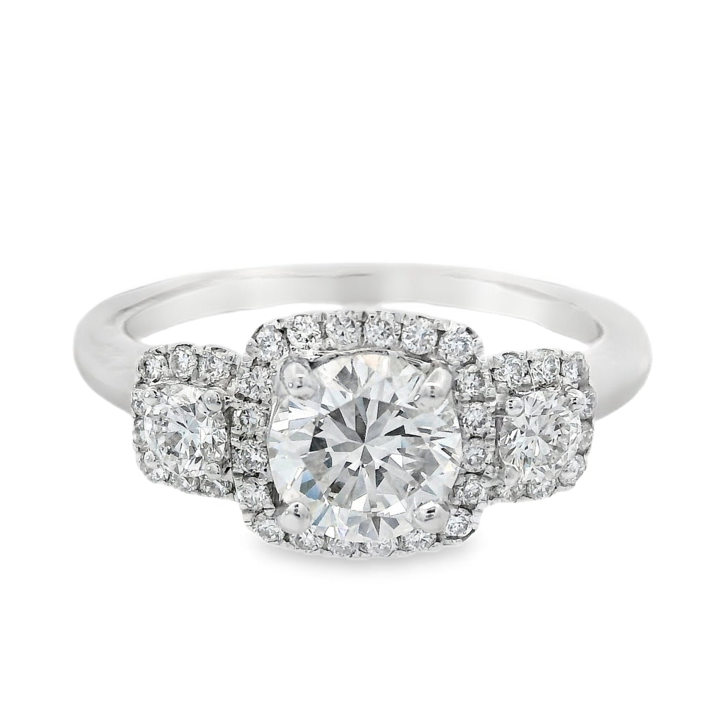 18K White Gold - Halo Ring - 24556
