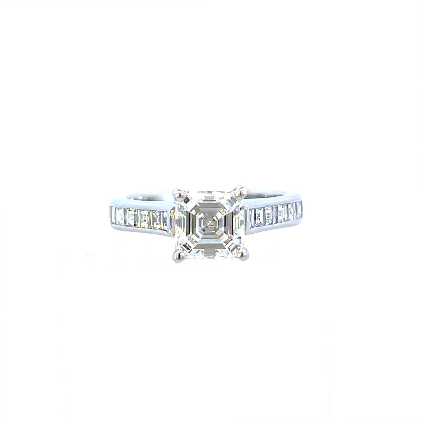 14KW Asscher Cut Engagement Ring