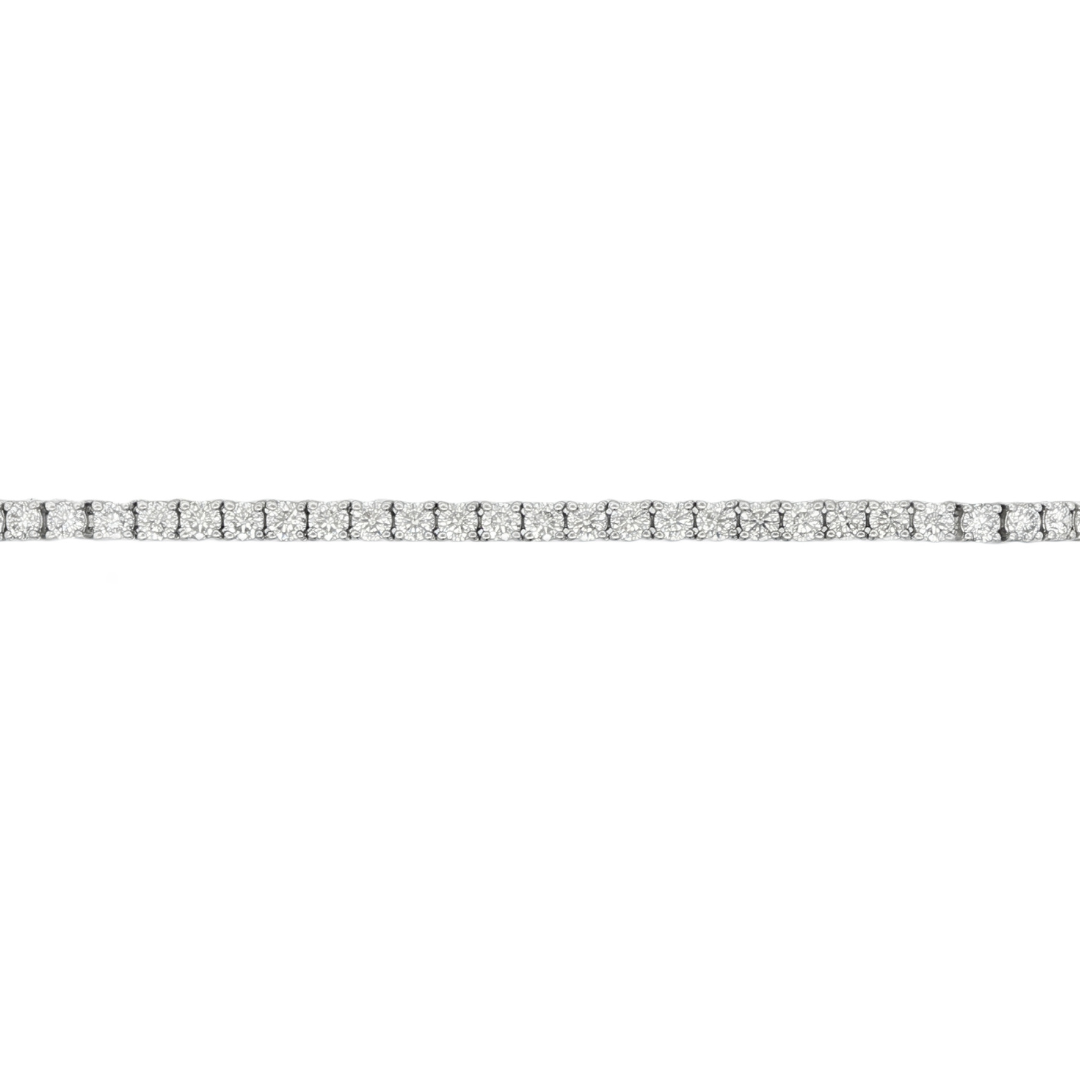 14K White gold tennis bracelet set with round brilliant diamonds. Item J38669 - ABC Jewelry Co.