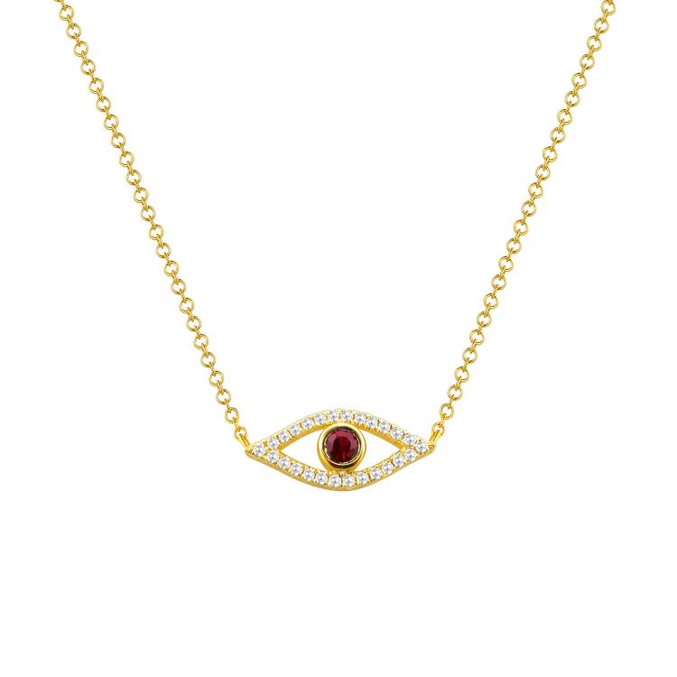 14KY Evil Eye & Hamsa Pendant- KVNS019RU