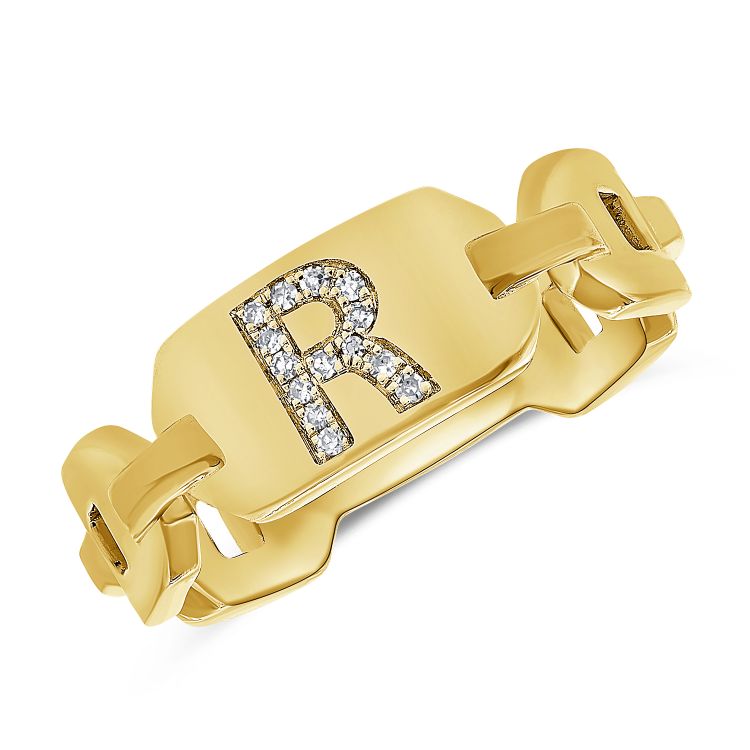 14KY Initial Word Chain Ring-BKR0154