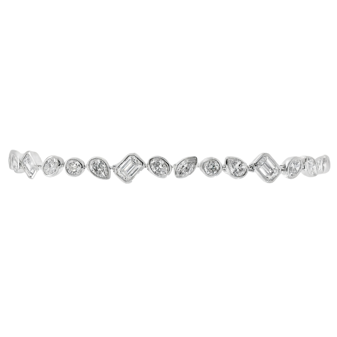 14K White Gold - Diamond Bracelet - J37456
