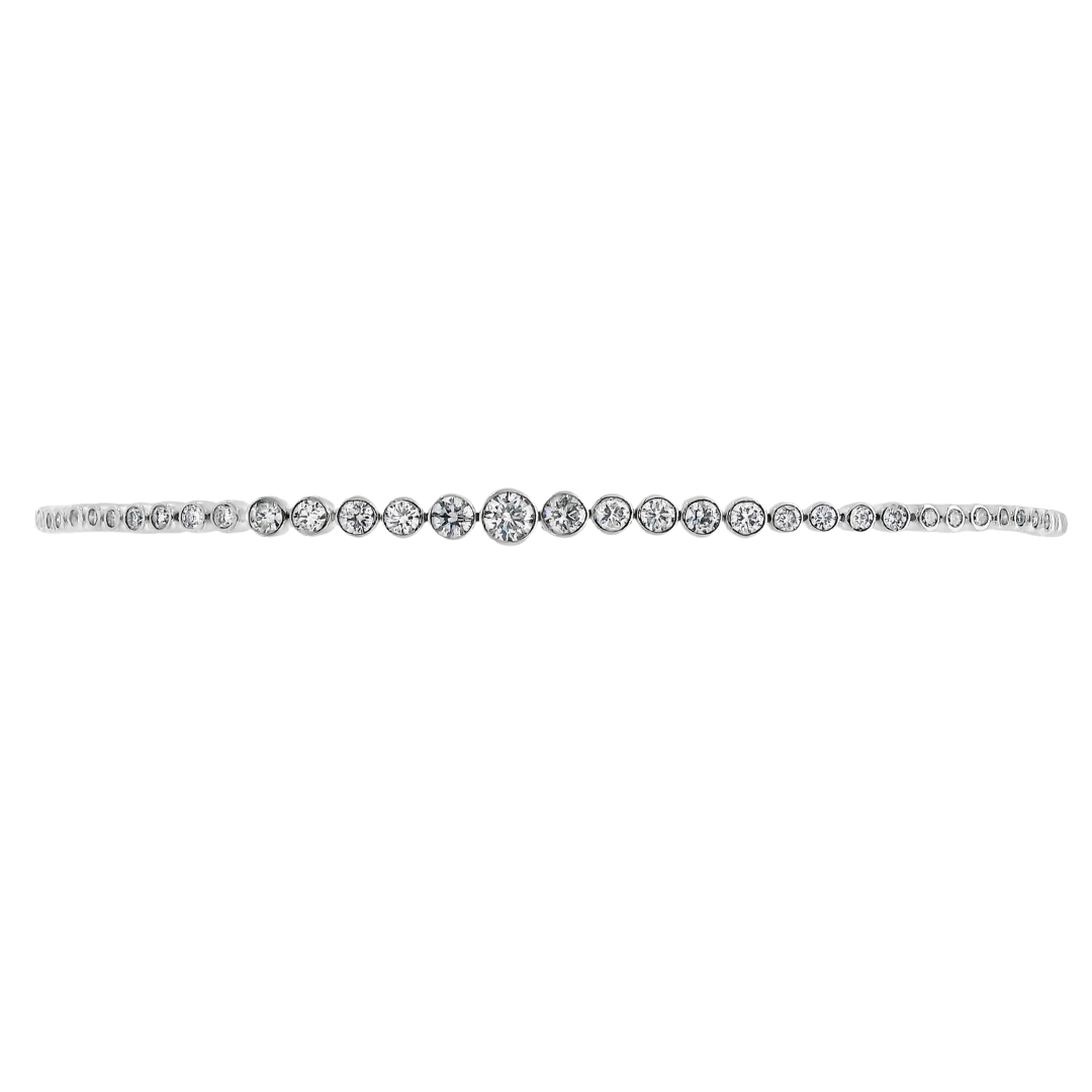 14K White Gold - Diamond Bracelet - J35482