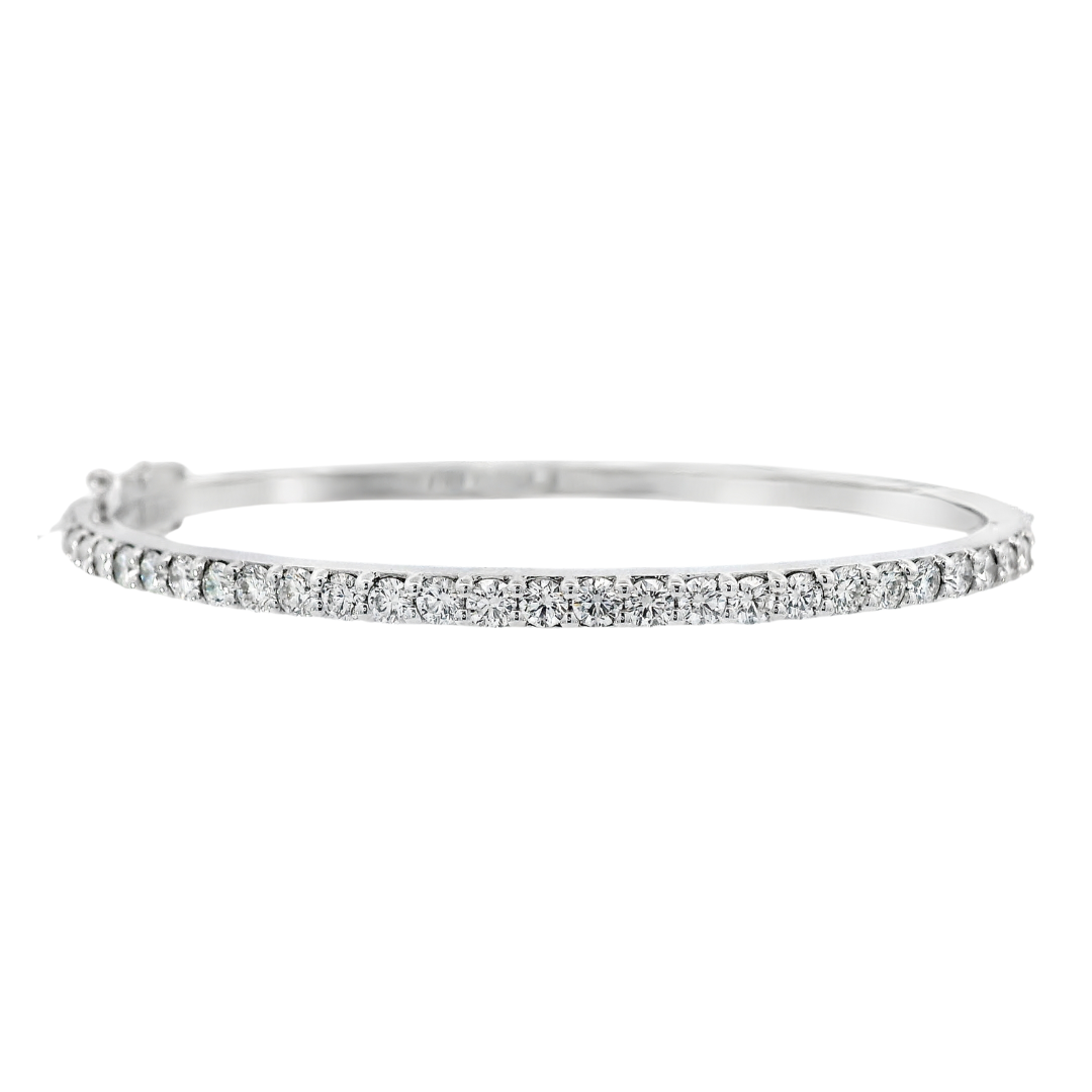 18K White Gold - Diamond Bangle - J38071