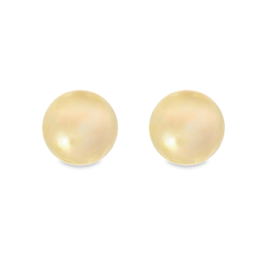 14K Yellow Gold - Golden Pearl Earrings - 8577