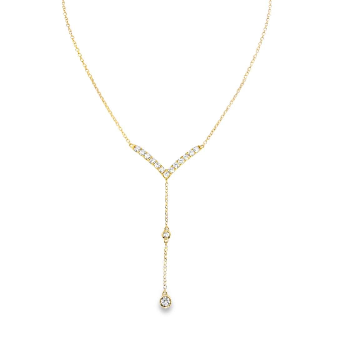 18K Yellow Gold - Diamond Fashion Necklace - J35446