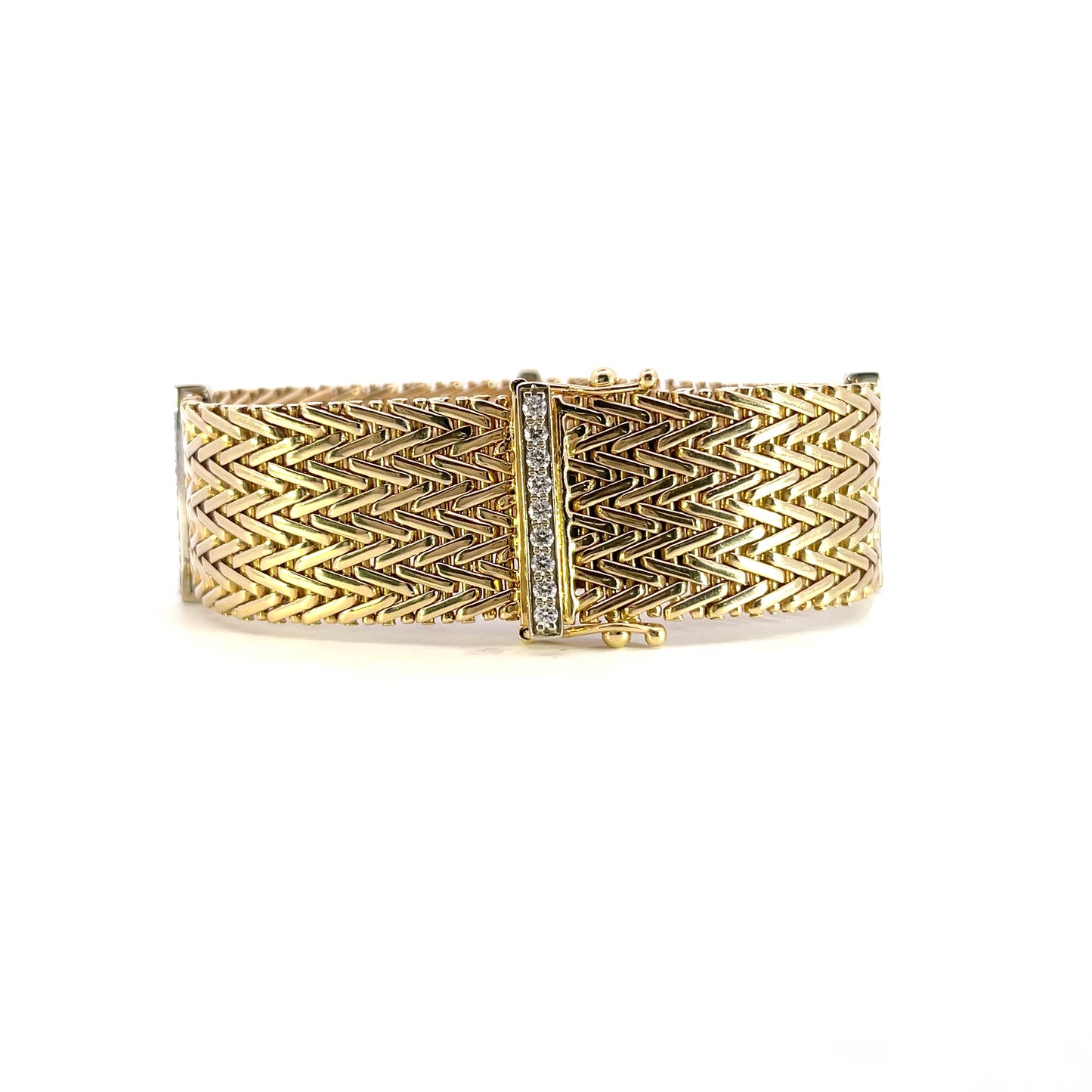 14 kt Yellow gold diamond bracelet