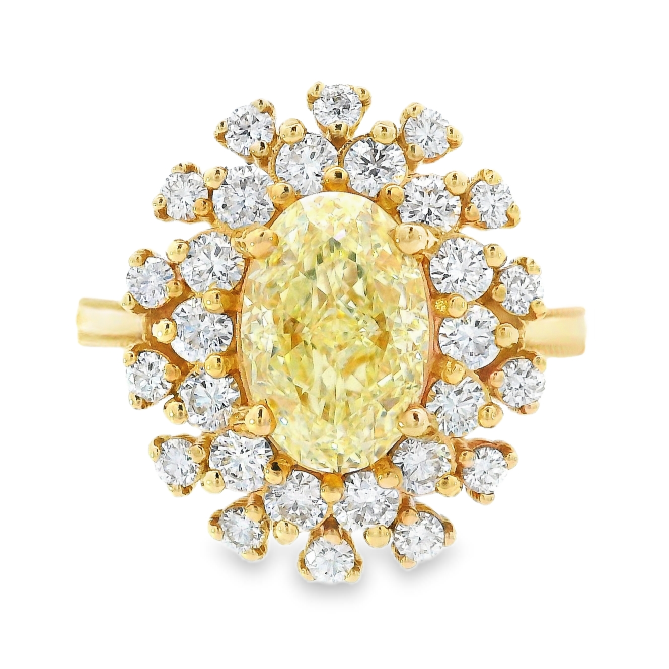 14K Yellow Gold - Halo Diamond Ring - J31759