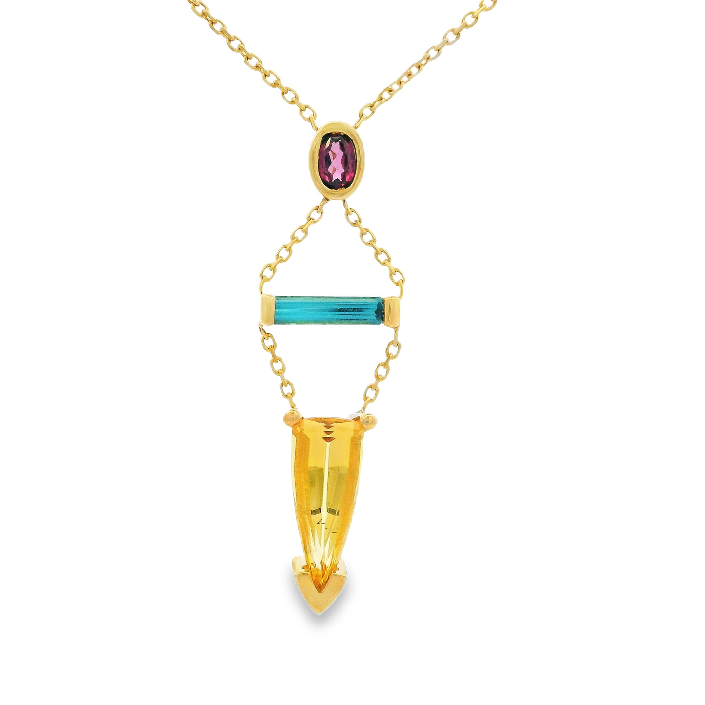 14K Yellow Gold - Lemon Beryl Necklace - J32412