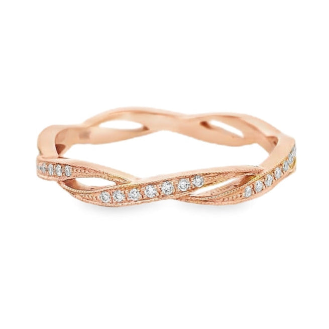 18K Rose Gold - Diamond Band - J32495