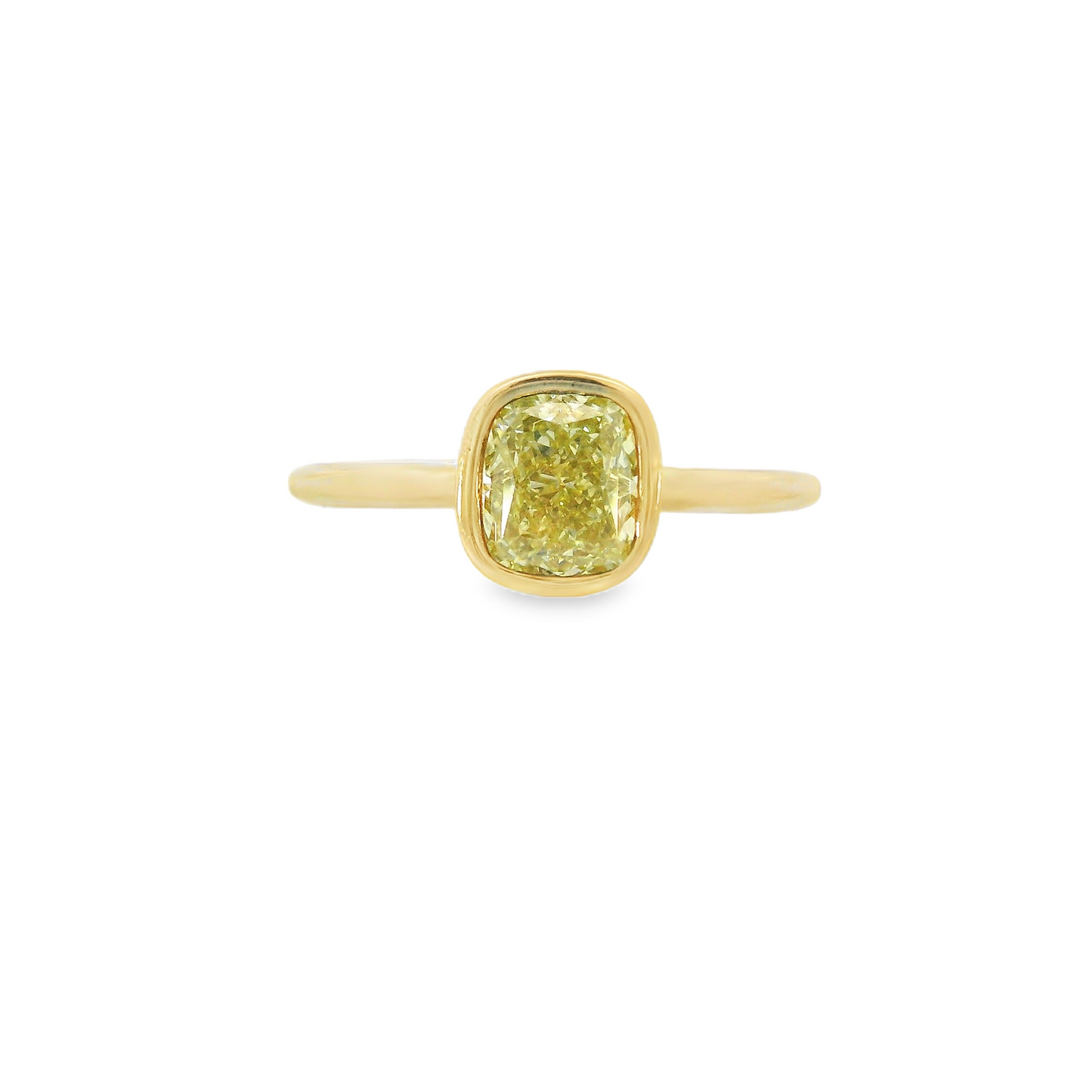 18K Yellow Gold - Fancy Yellow Solitaire Ring - J34273