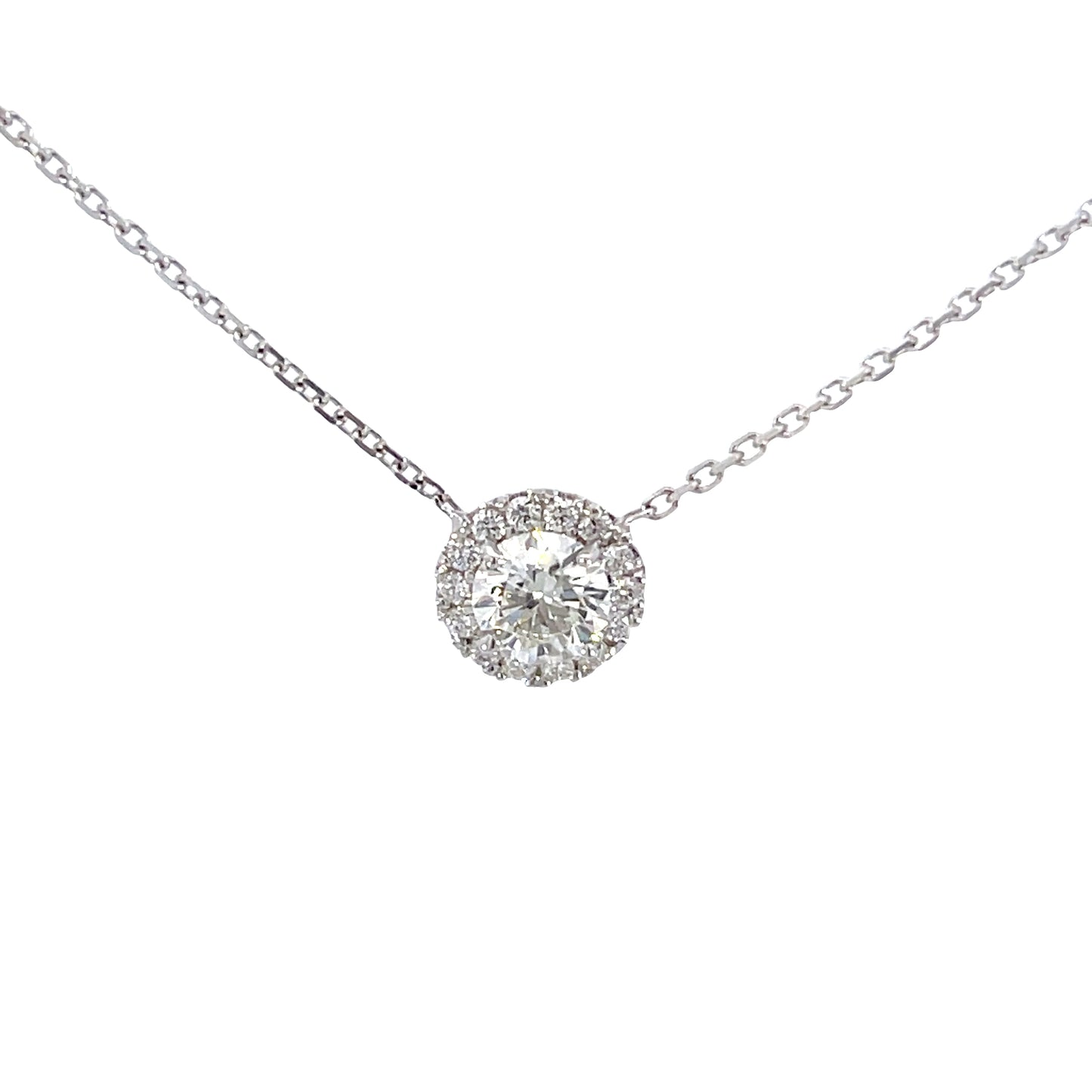 14KW Diamond Halo Pendant