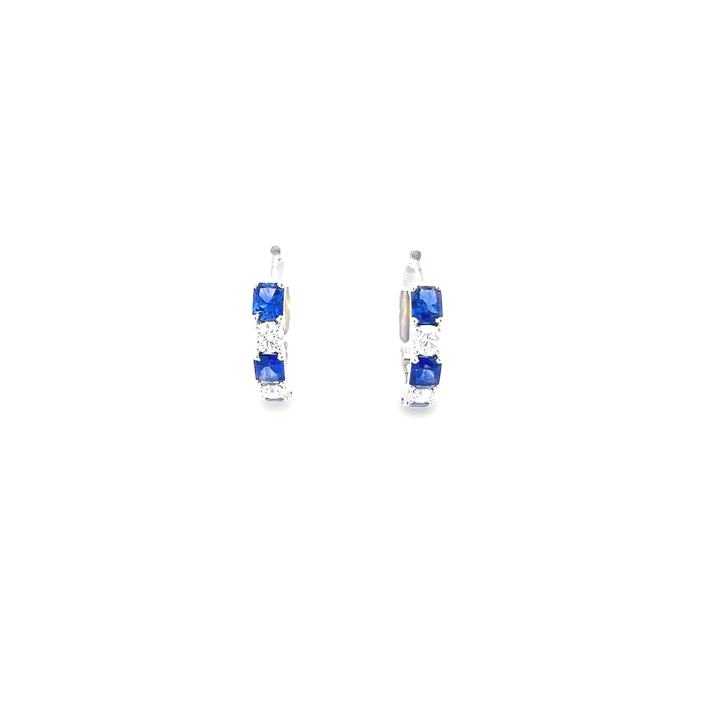 Sapphire and diamond huggie earrings- J35292