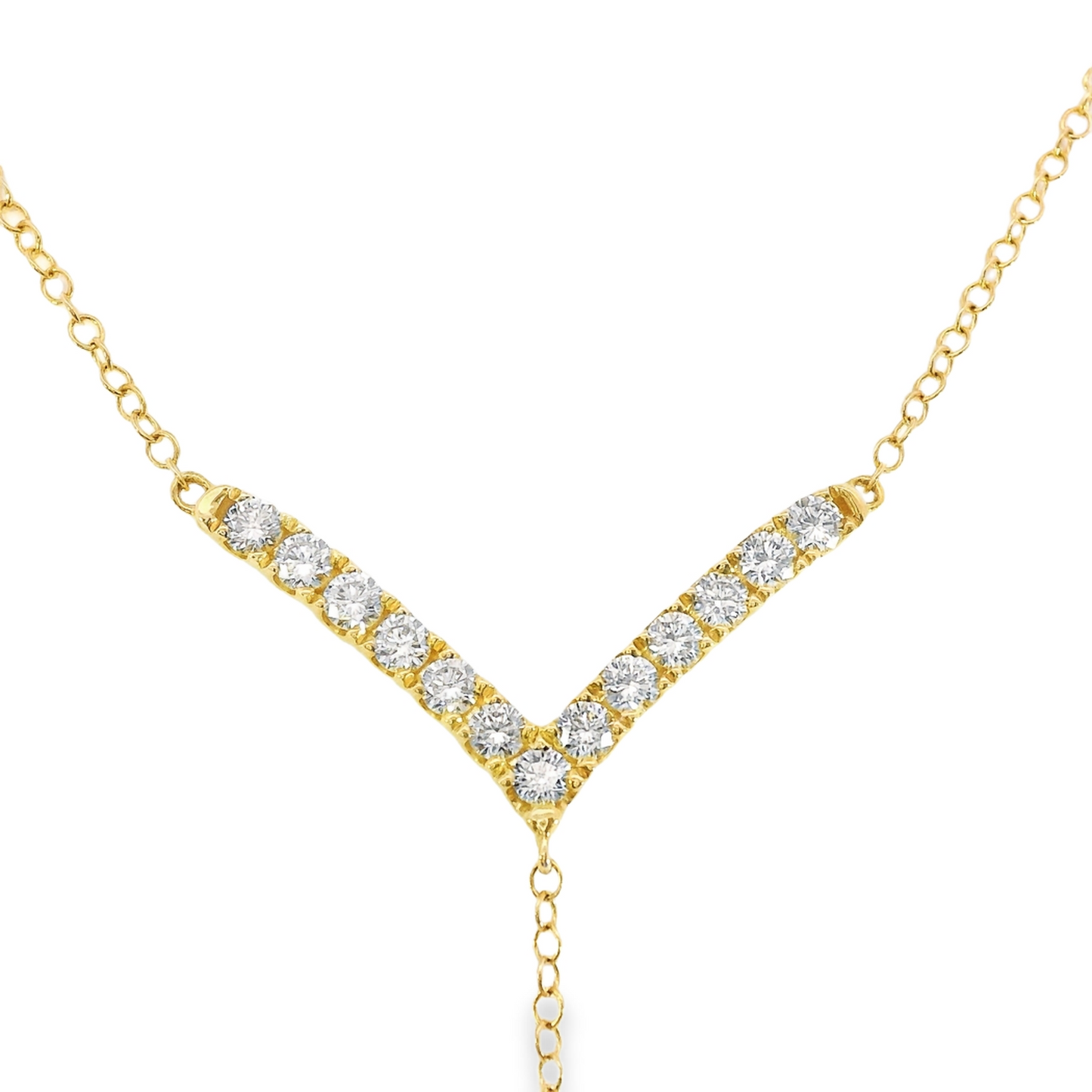 18K Yellow Gold - Diamond Fashion Necklace - J35446