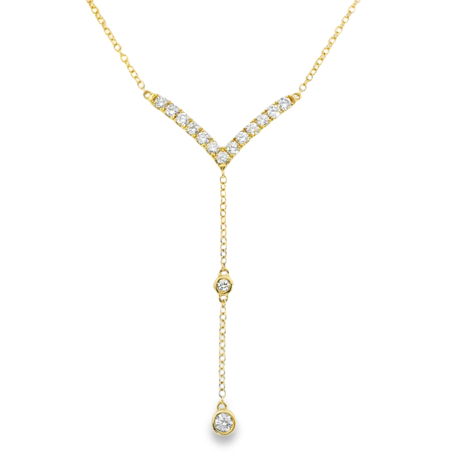 18K Yellow Gold - Diamond Fashion Necklace - J35446