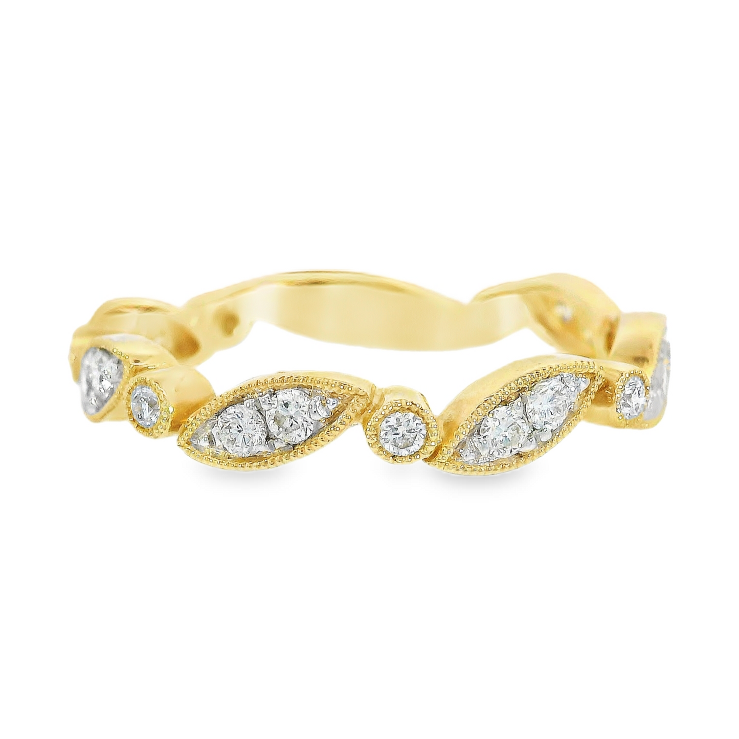 14K Yellow Gold - Ladies Diamond Band - J35584