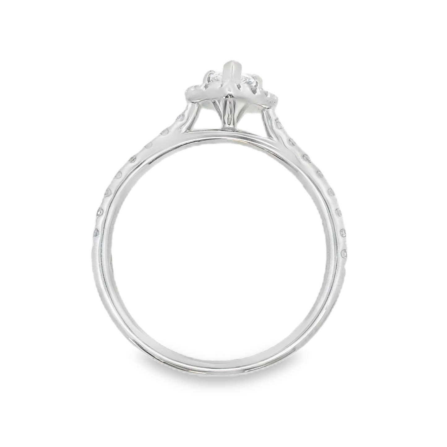 18K White Gold - Pear Shape Diamond Ring - J35748