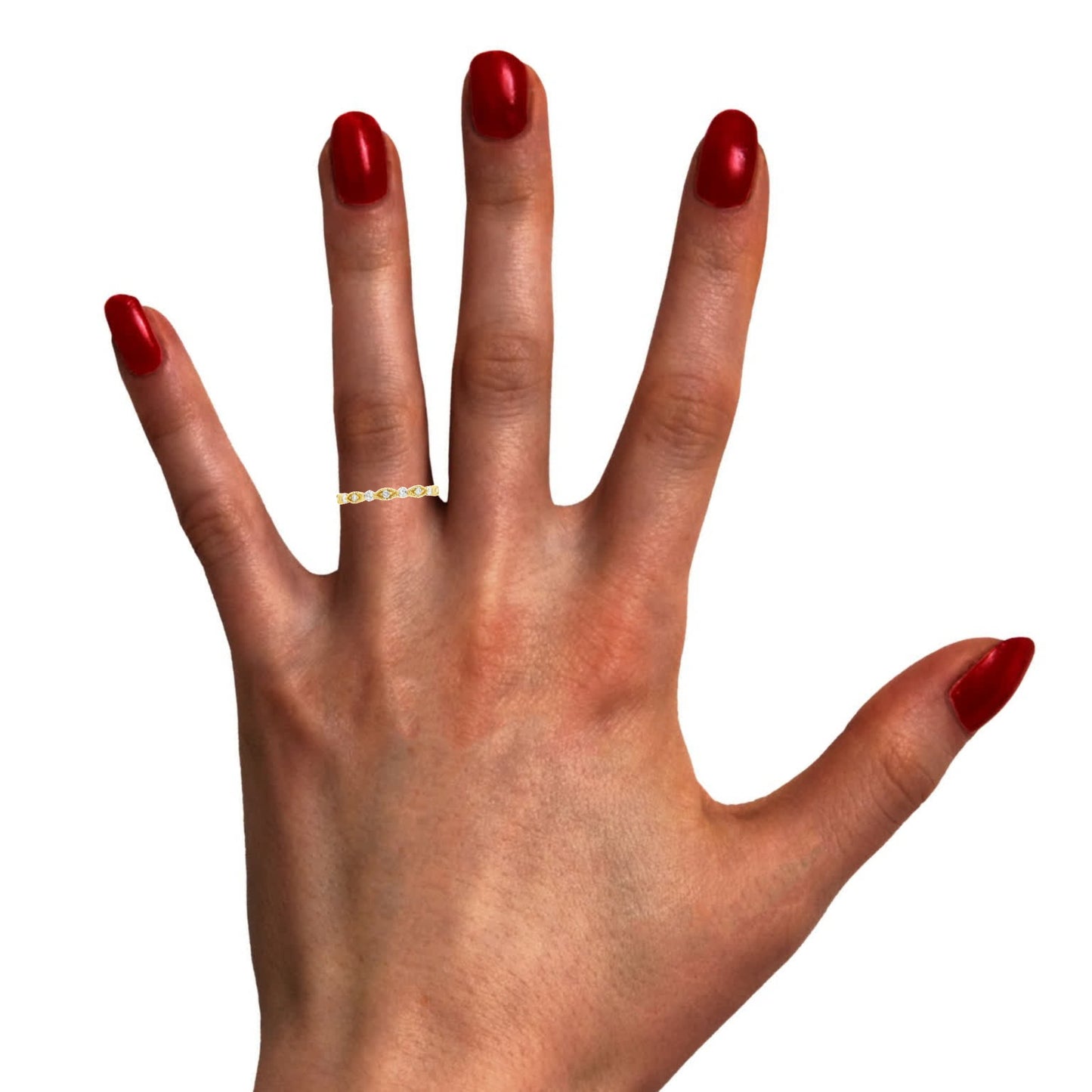 18K Yellow Gold - Diamond Band - J35905