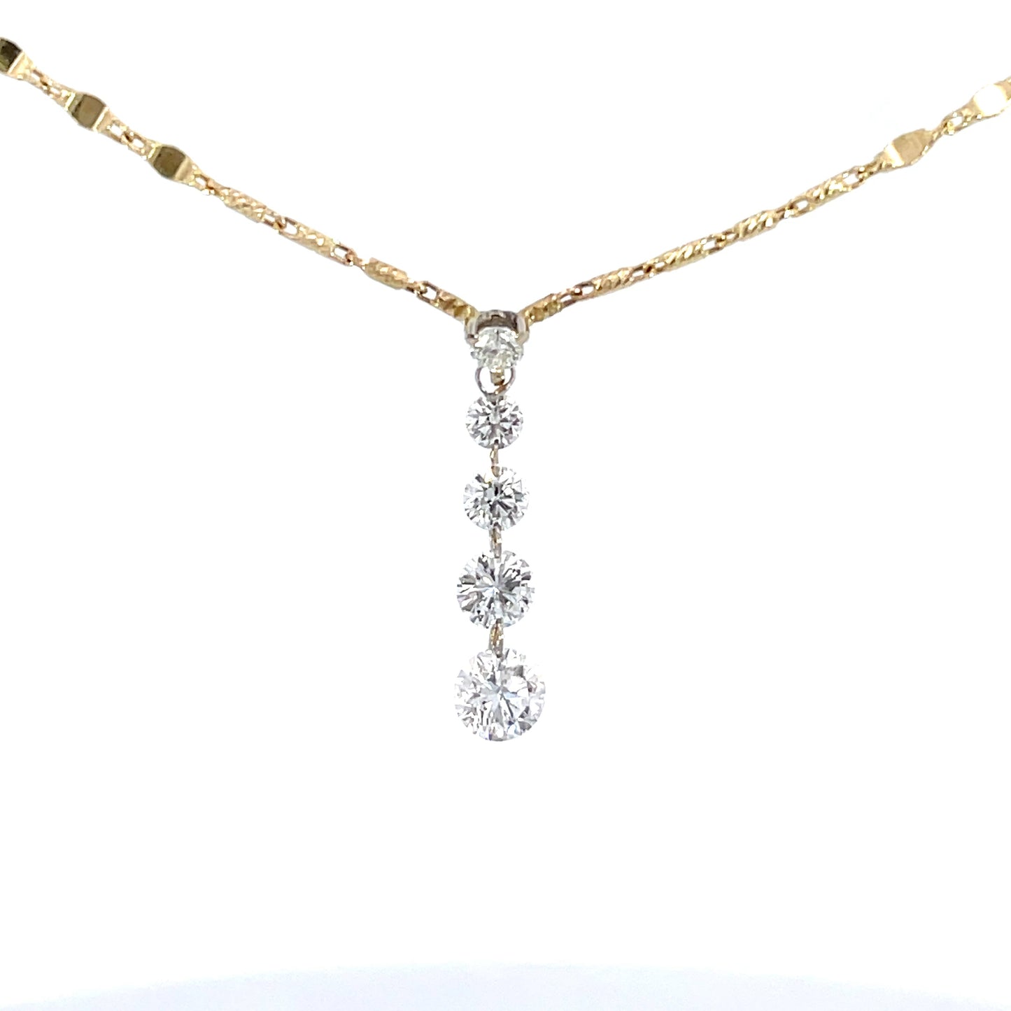 14 kt Yellow gold diamond necklace