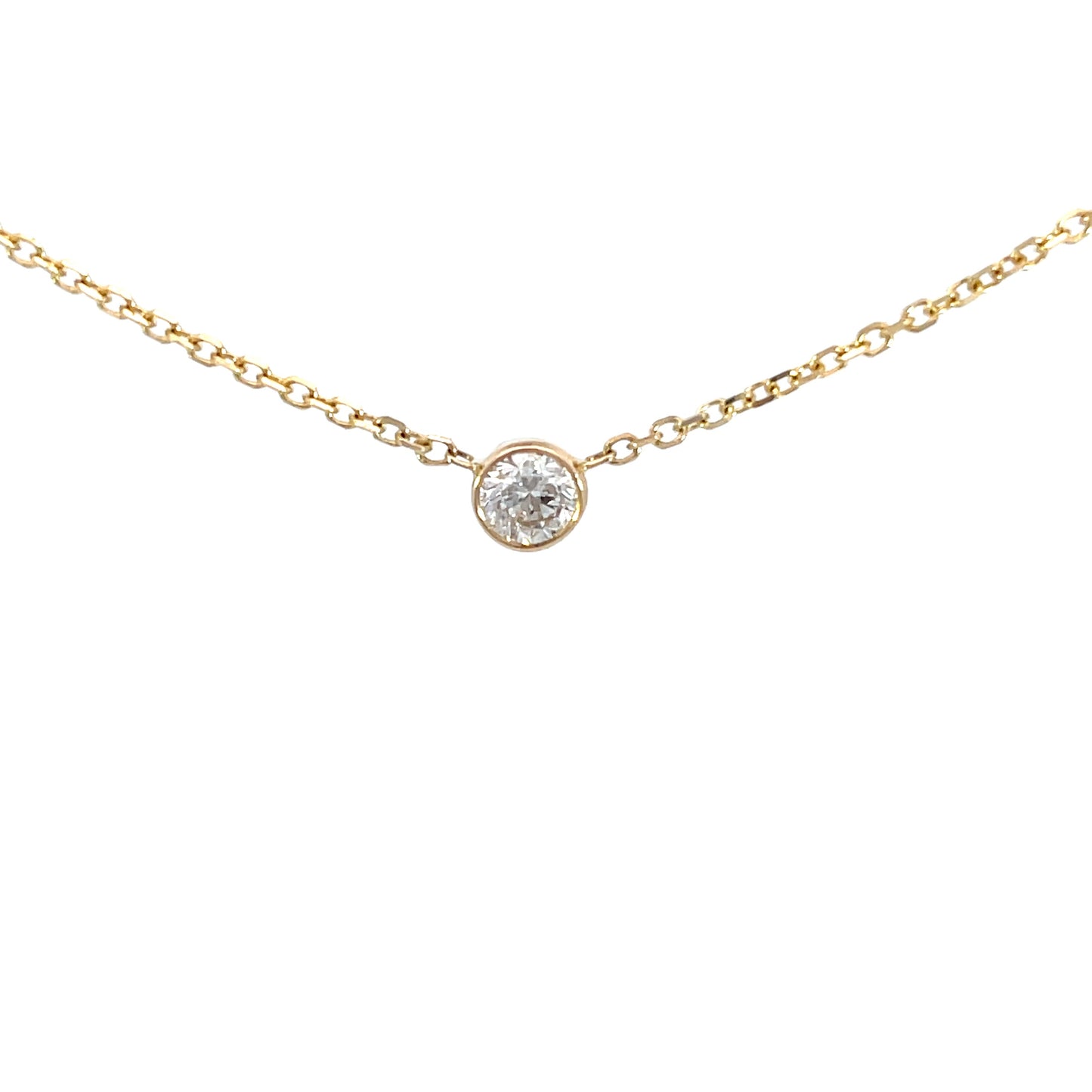 14KY Round Diamond Necklace