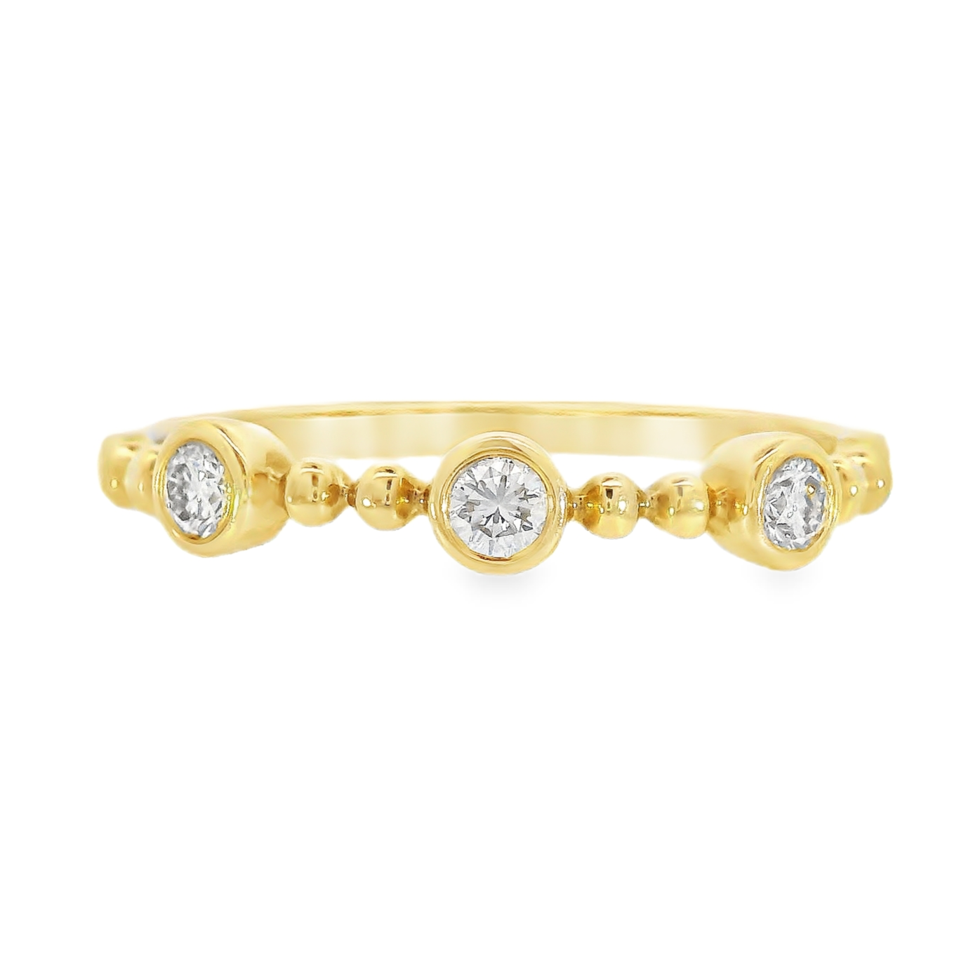 18K Yellow Gold - Ladies Diamond Band - J36145