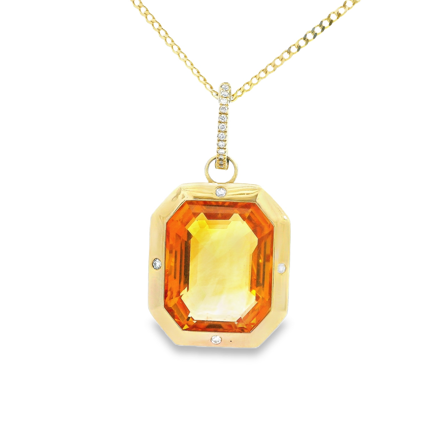 14K Yellow Gold Diamond Topaz Pendant - J36308