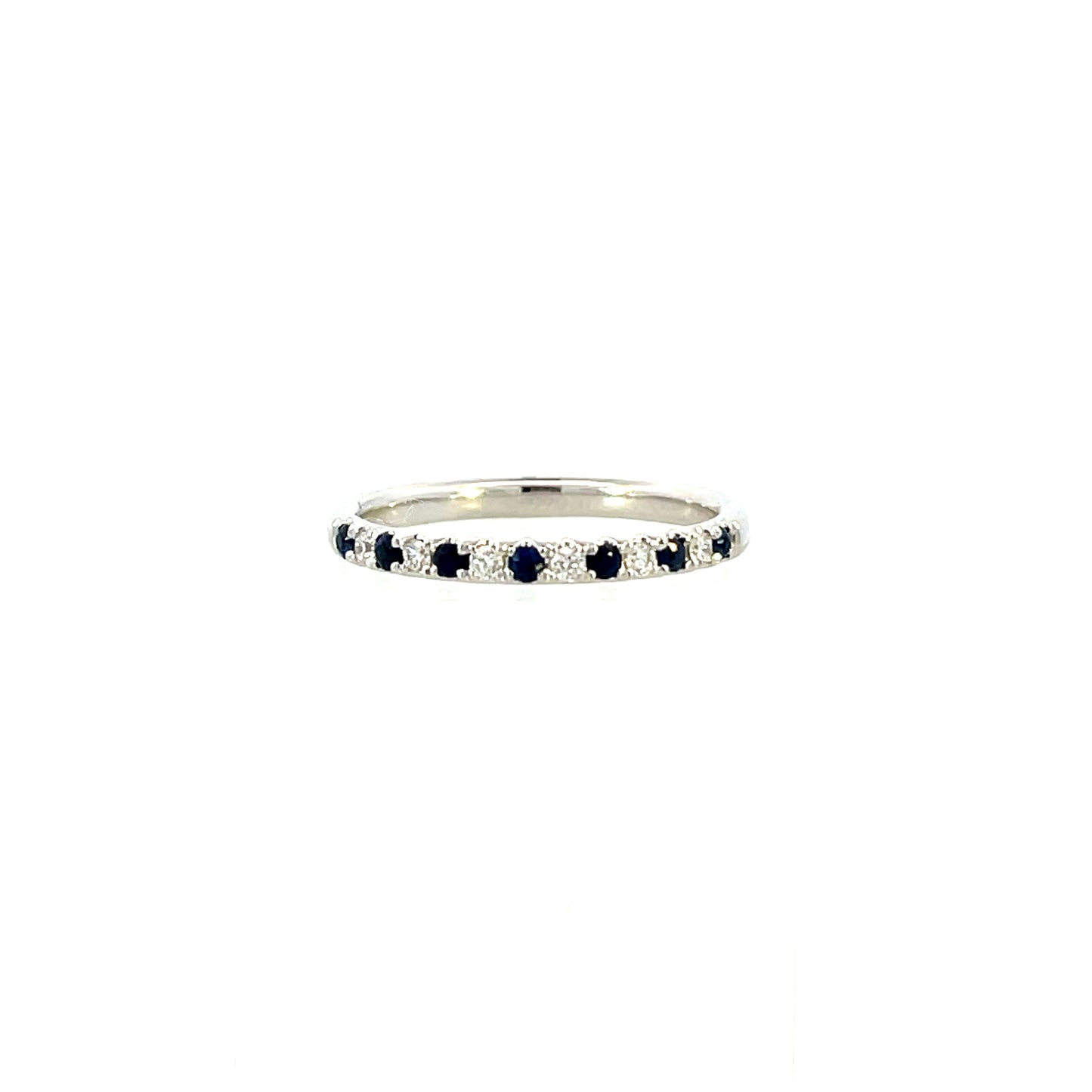 18KW Diamond & Sapphire Band
