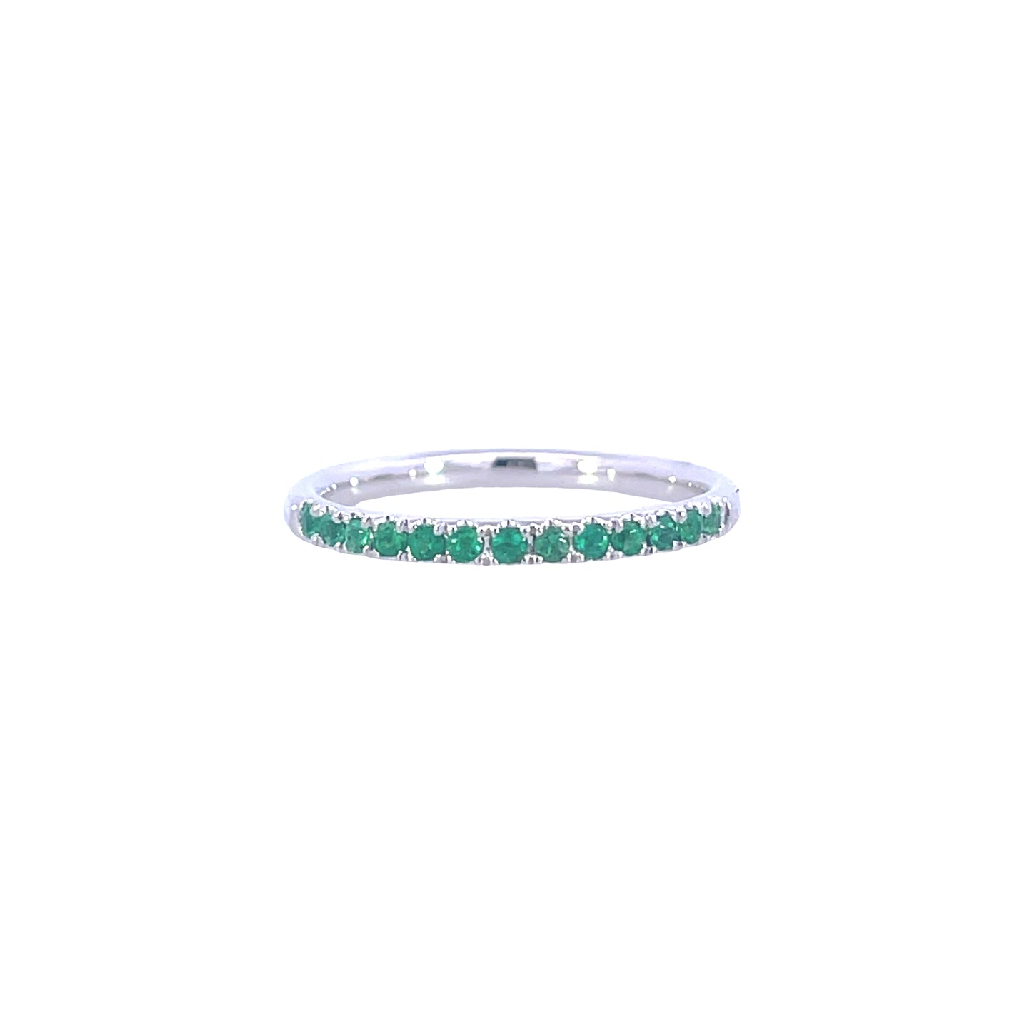 18K White Gold - Emerald Fashion Band - J36909