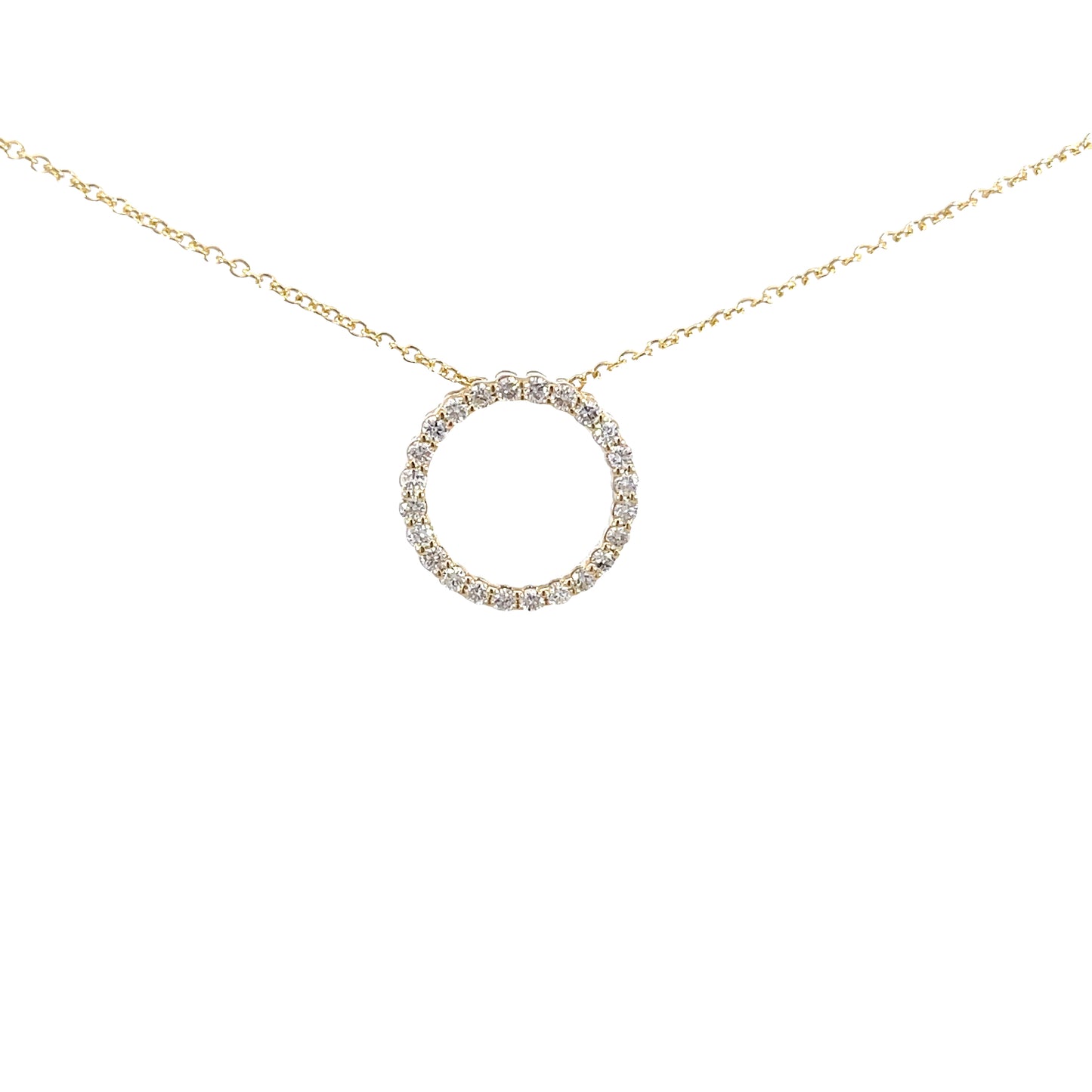 14KY Circular Diamond Necklace