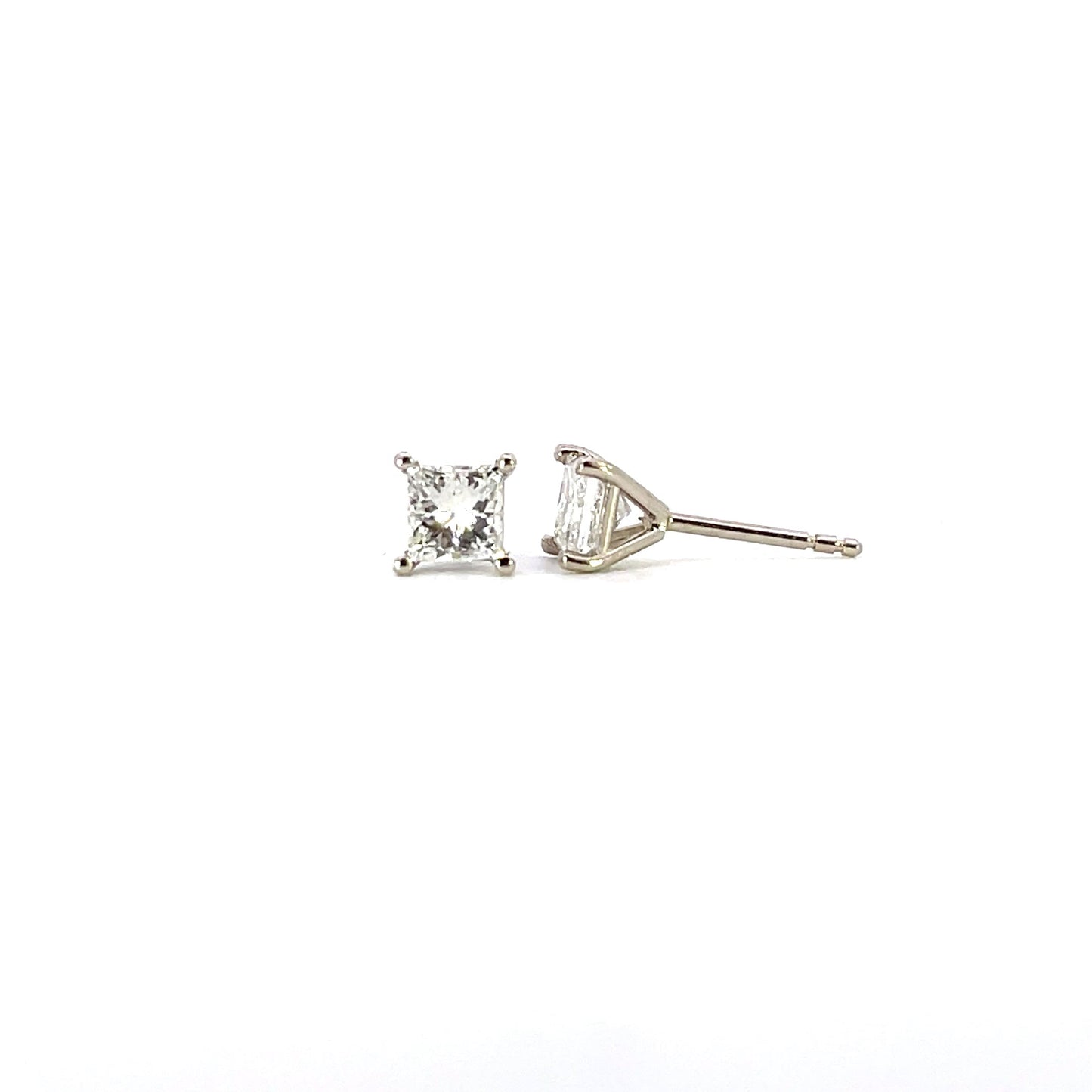Princess cut diamond studs