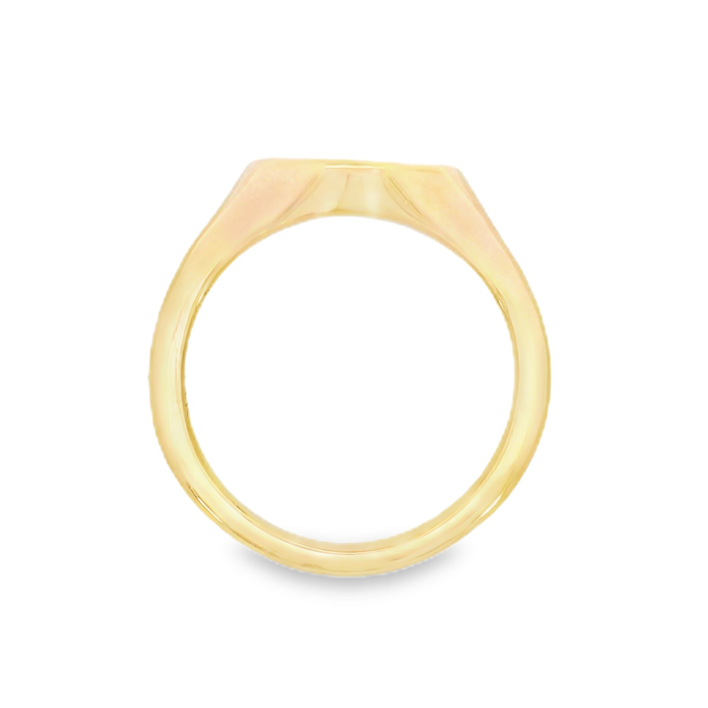 14K Yellow Gold - Diamond Signet Ring - J37942
