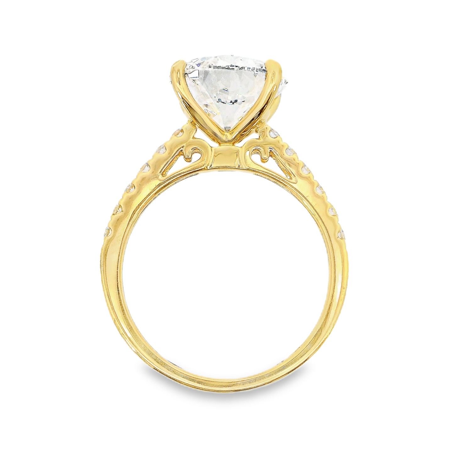 14K Yellow Gold - LAB GROWN DIAMOND Engagement Ring - J38005