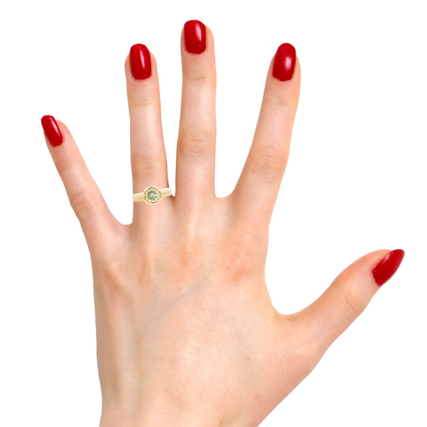 14K Yellow Gold - Yellow Diamond Solitaire Ring - J38080