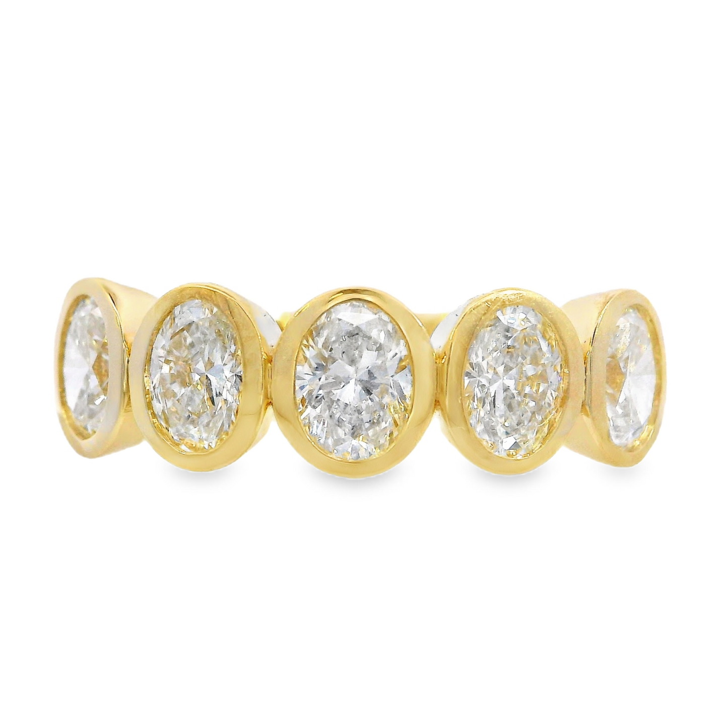 14K Yellow Gold - Oval Diamond Band - J38261