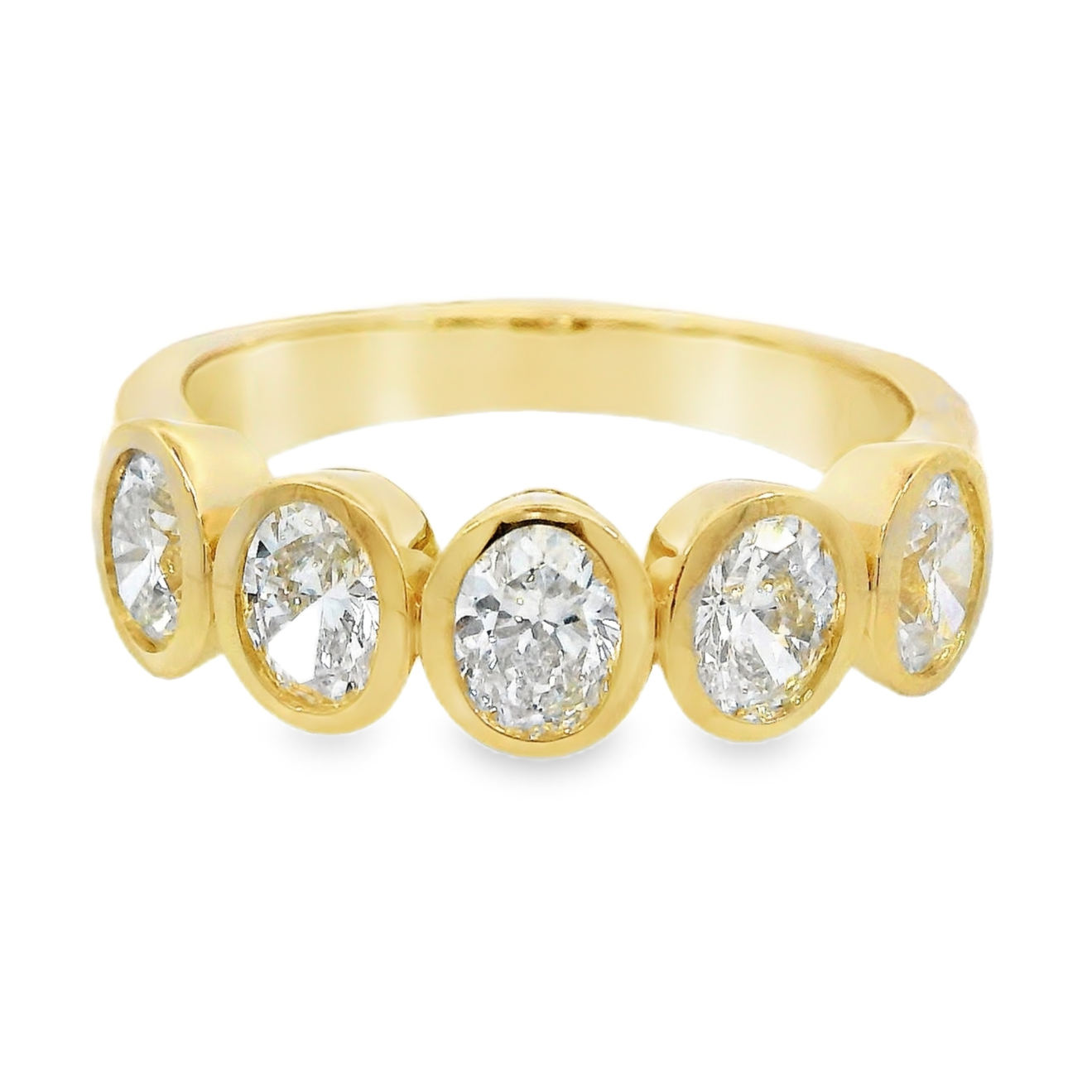 14K Yellow Gold - Oval Diamond Band - J38261
