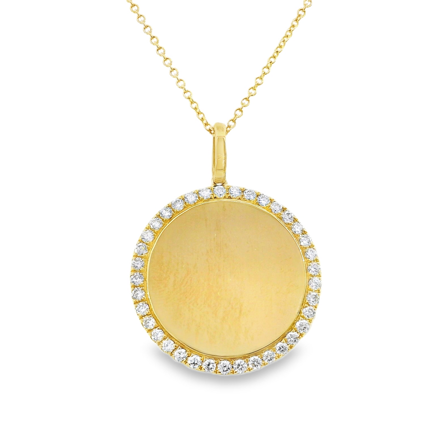 18K Yellow Gold - Diamond Halo Necklace - J35013