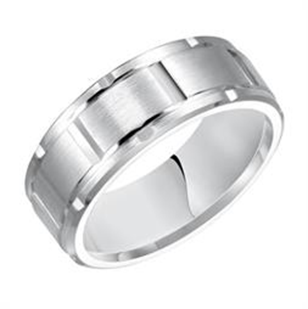 14K White Gold - Gents Band - 15328