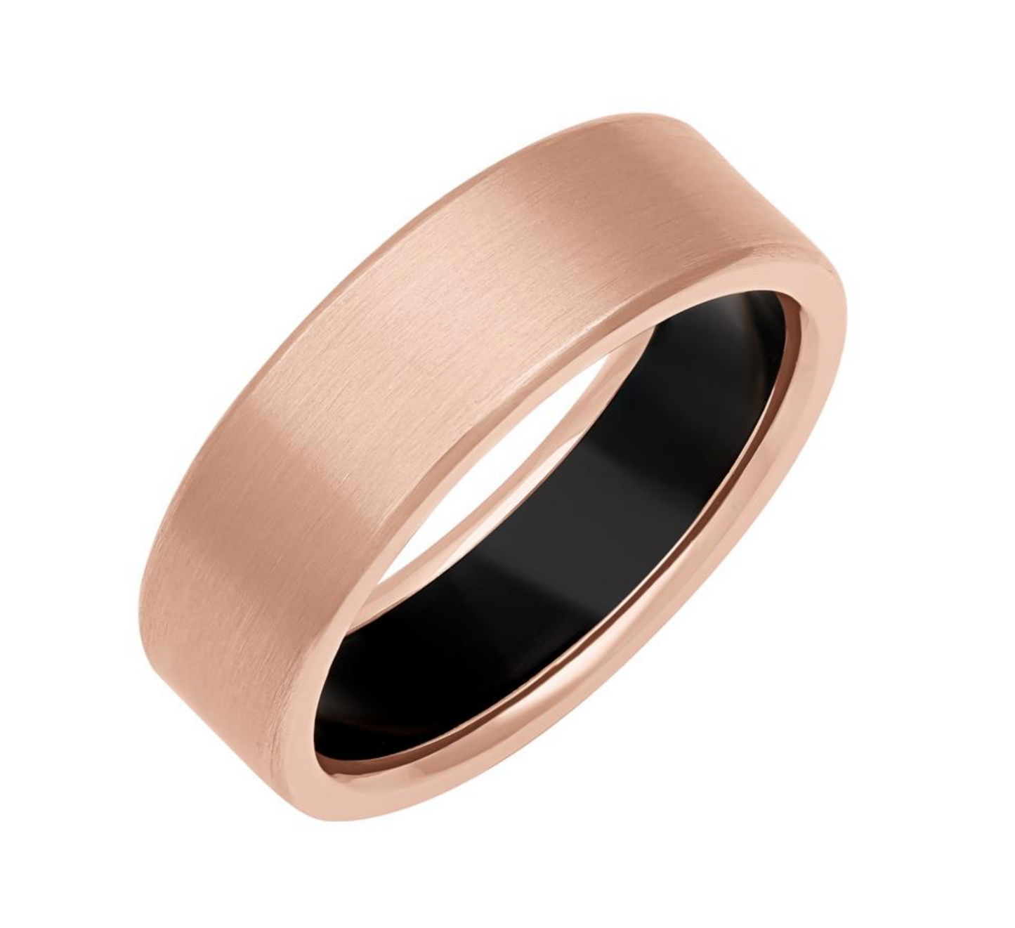 14K Rose Gold - Ceramic Inside Plain Band - J36629